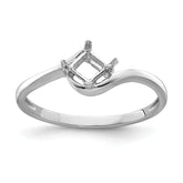 14k White Gold 4mm Princess Gemstone Ring Mounting