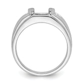 14k White Gold Men's Open Back Band Mounting (No Stone Included)