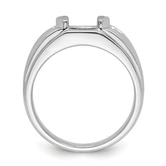 14k White Gold Men's Open Back Band Mounting (No Stone Included)
