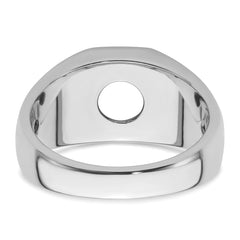 14k White Gold Men's Open Back Band Mounting (No Stone Included)
