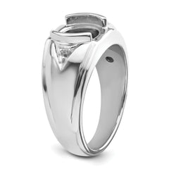 14k White Gold Men's Open Back Band Mounting (No Stone Included)