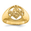 14k Men's Polished and Textured Masonic Ring Mounting
