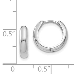14k White Gold Hinged Hoop Earrings