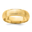 14k Yellow Gold 6mm Standard Weight Comfort Fit Brushed Satin Line Edge Wedding Band Size 13.5