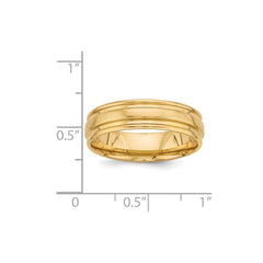 14K Yellow Gold Heavy Comfort Fit Fancy Band