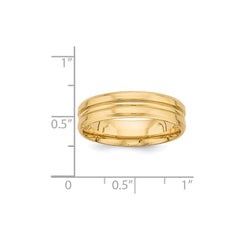 14K Yellow Gold Heavy Comfort Fit Fancy Band