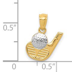 14K and Rhodium Golf Pendant