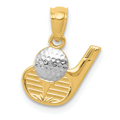 14k and Rhodium Golf Pendant