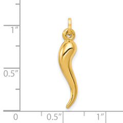 14K Hollow 3D Italian Horn Charm