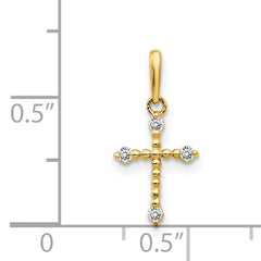 14K CZ Children's Cross Pendant