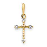 14k CZ Children's Cross Pendant