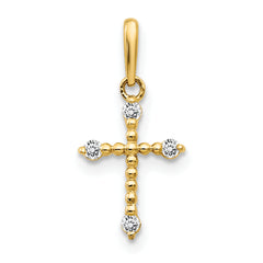 14k CZ Children's Cross Pendant
