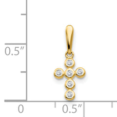 14K CZ Children's Cross Pendant