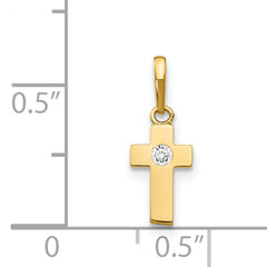 14K CZ Children's Cross Pendant