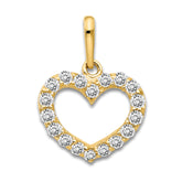 14k CZ Children's Heart Pendant