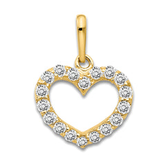 14k CZ Children's Heart Pendant