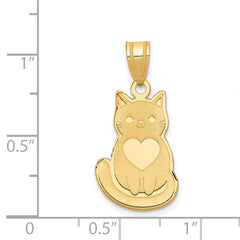 14K Laser Cut Cat Charm
