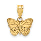 14k Laser Cut Butterfly Charm