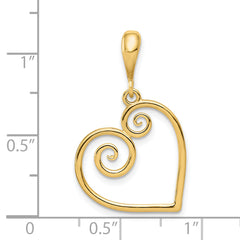 14K Yellow Gold Heart Pendant