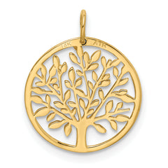 14K Round Tree Pendant
