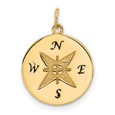 14k Antiqued Compass Pendant