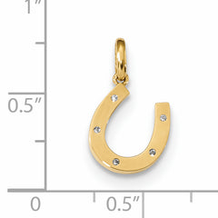 14K Childrens CZ Horseshoe Pendant