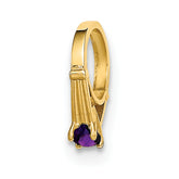 14K 3D Ring with Dark Purple CZ Charm