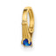 14K 3D Ring with Dark Blue Glass Stone Charm