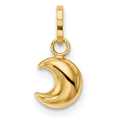 14k Polished Puffed Moon Charm