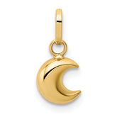 14k Polished Puffed Moon Charm
