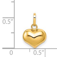 14k Polished Puffed Heart Charm