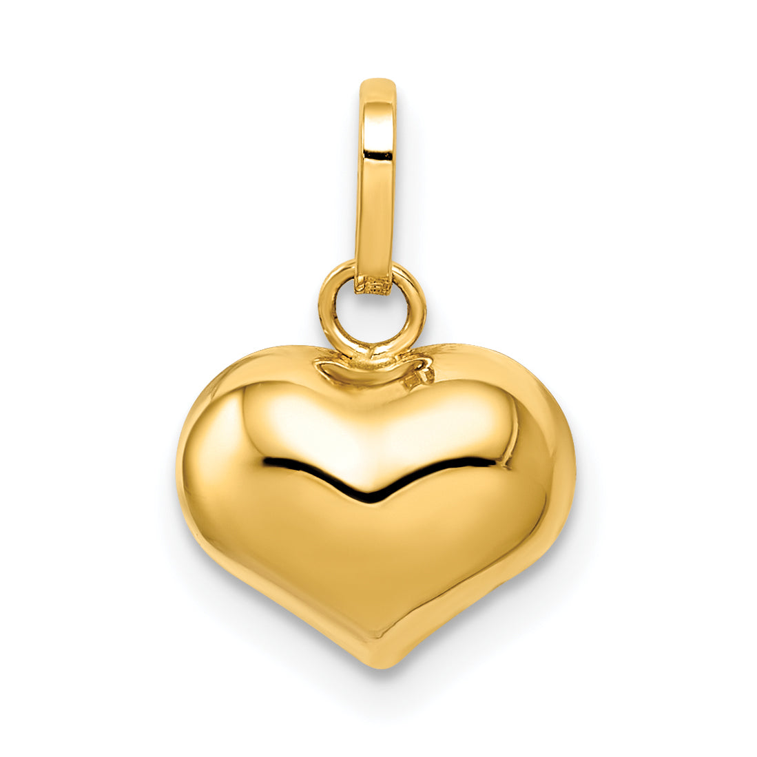 14k Polished Puffed Heart Charm