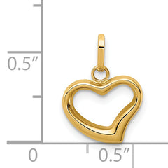 14k Polished Cut-out Puffed Heart Charm