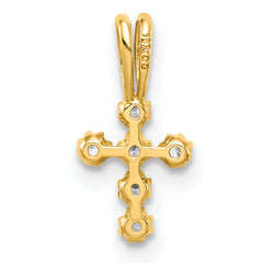 14K CZ Cross Pendant
