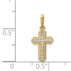 14K Cross CZ Pendant