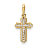 14K Cross CZ Pendant