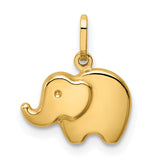 14k Polished Elephant Charm