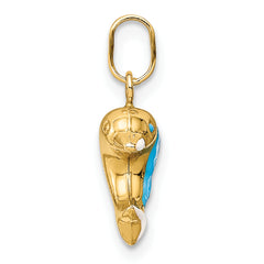 14k Enameled Dophin Charm