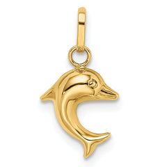 14k Enameled Dophin Charm