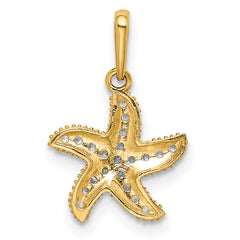 14K CZ Starfish Pendant