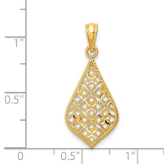 14K Diamond-cut Dangle Pendant
