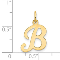 14KY Script Letter B Initial Charm
