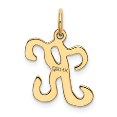 14K Yellow Gold Initial K Charm