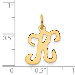 14K Yellow Gold Initial K Charm