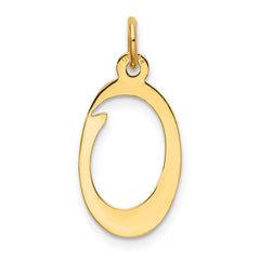 14K Yellow Gold Initial O Charm