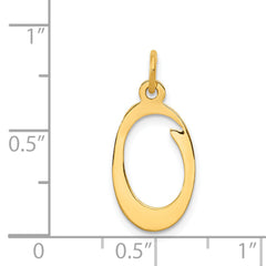 14K Yellow Gold Initial O Charm