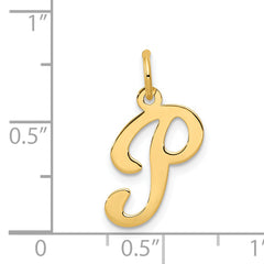 14K Yellow Gold Initial P Charm