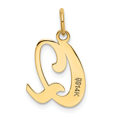 14K Yellow Gold Initial Q Charm