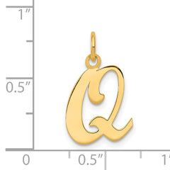 14K Yellow Gold Initial Q Charm