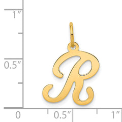 14K Yellow Gold Initial R Charm